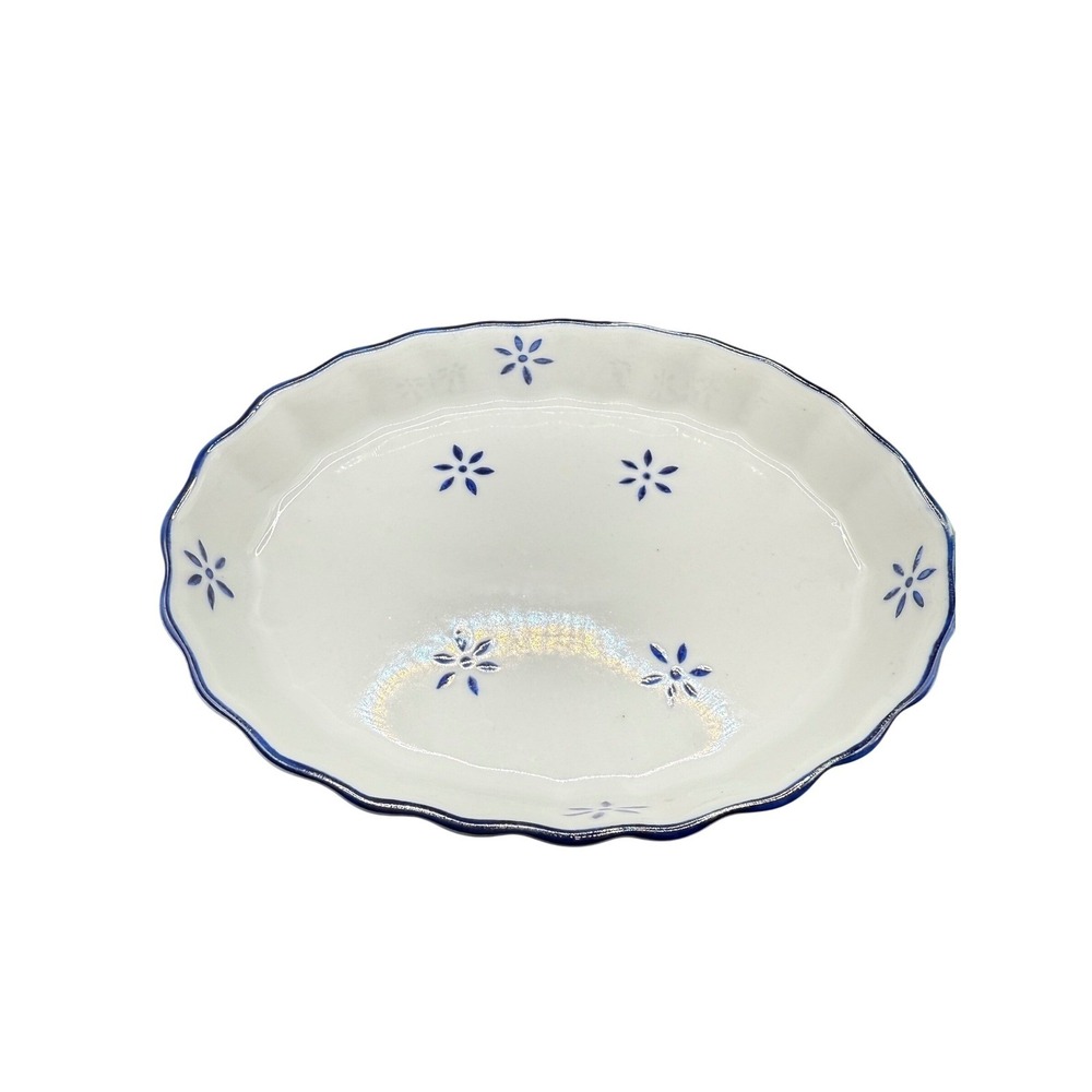 Verona Valbela collection‎ Small Oval Dish with Blue floral decor porcelain bowl
